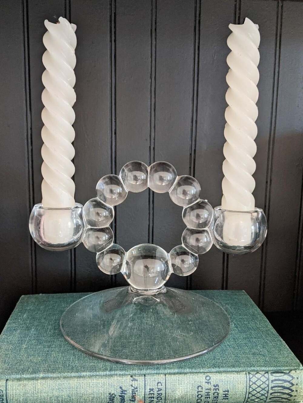Vintage Imperial Candlewick bubble glass Candlestick Holder